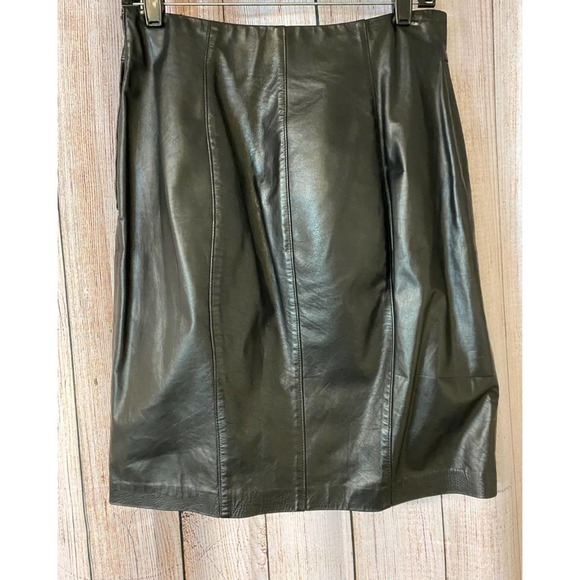 WEST BAY BLACK LEATHER PENCIL SKIRT 8 - Picture 4 of 5